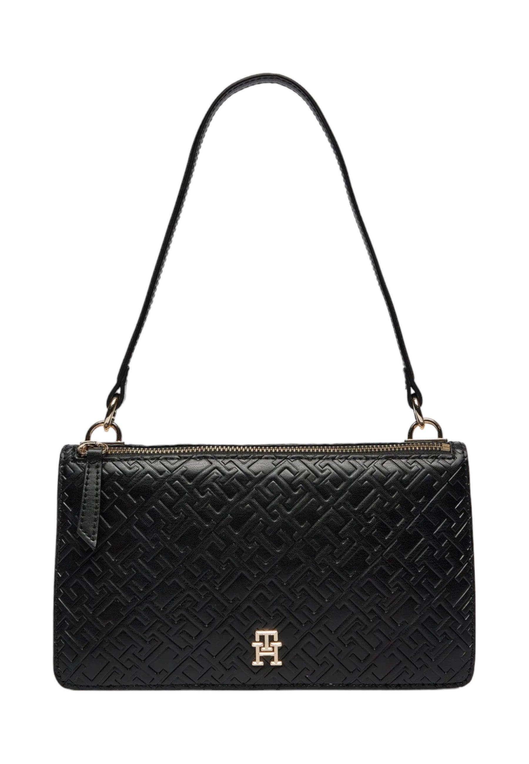 TOMMY HILFIGER Refined Shoulder Borsa Donna Black AW0AW15975 - Sandrini Calzature e Abbigliamento