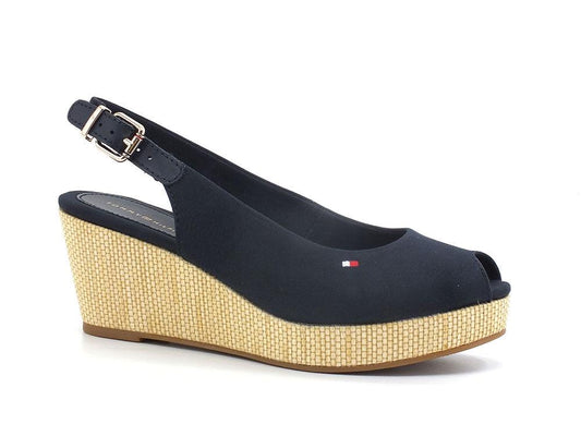 TOMMY HILFIGER Sandalo Zeppa Tessuto Desert Sky FW0FW04788 - Sandrini Calzature e Abbigliamento