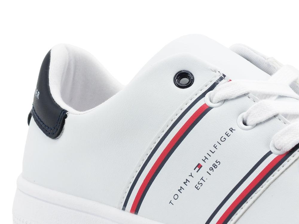 TOMMY HILFIGER Sneaker Bambino Lacci Logo Bande White Blu T3B4-31085 - Sandrini Calzature e Abbigliamento