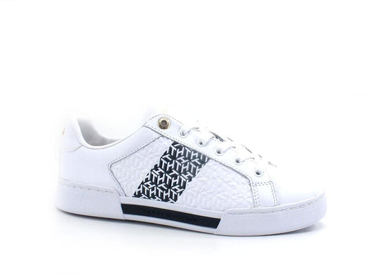 TOMMY HILFIGER Sneaker Monogram Logo Bianco Blu FW0FW06455 - Sandrini Calzature e Abbigliamento