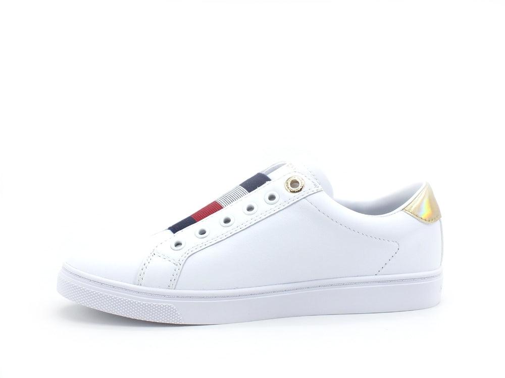 TOMMY HILFIGER Sneaker Slip On Elastic Logo White FW0FW05546 - Sandrini Calzature e Abbigliamento