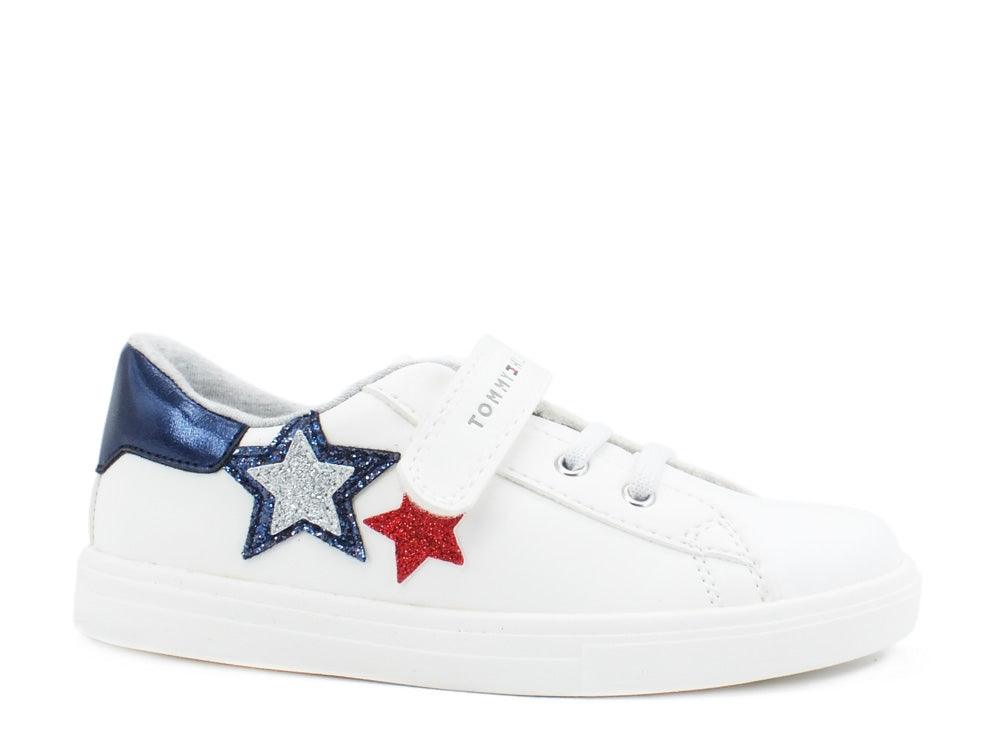 TOMMY HILFIGER Sneaker White Blue Red T1A4-30611 - Sandrini Calzature e Abbigliamento