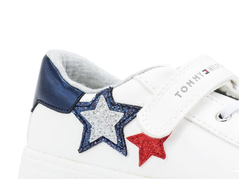 TOMMY HILFIGER Sneaker White Blue Red T1A4-30611 - Sandrini Calzature e Abbigliamento