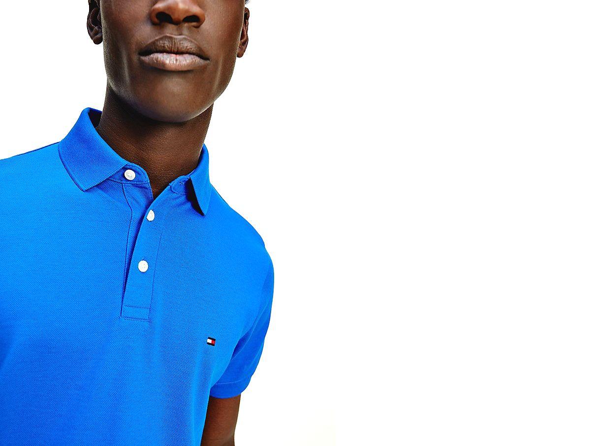 TOMMY HILFIGER T-Shirt Polo 1985 Slim Uomo Bio Blu MW0MW17771 - Sandrini Calzature e Abbigliamento