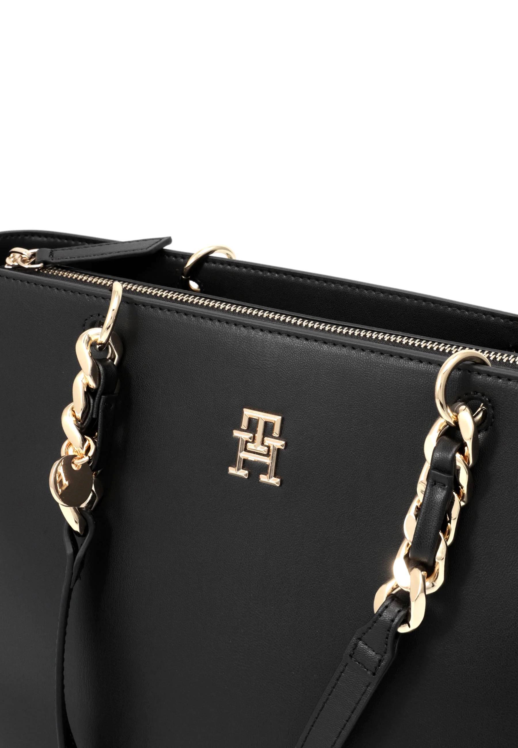 TOMMY HILFIGER Th Chic Borsa Tote Donna Black AW0AW14179 - Sandrini Calzature e Abbigliamento