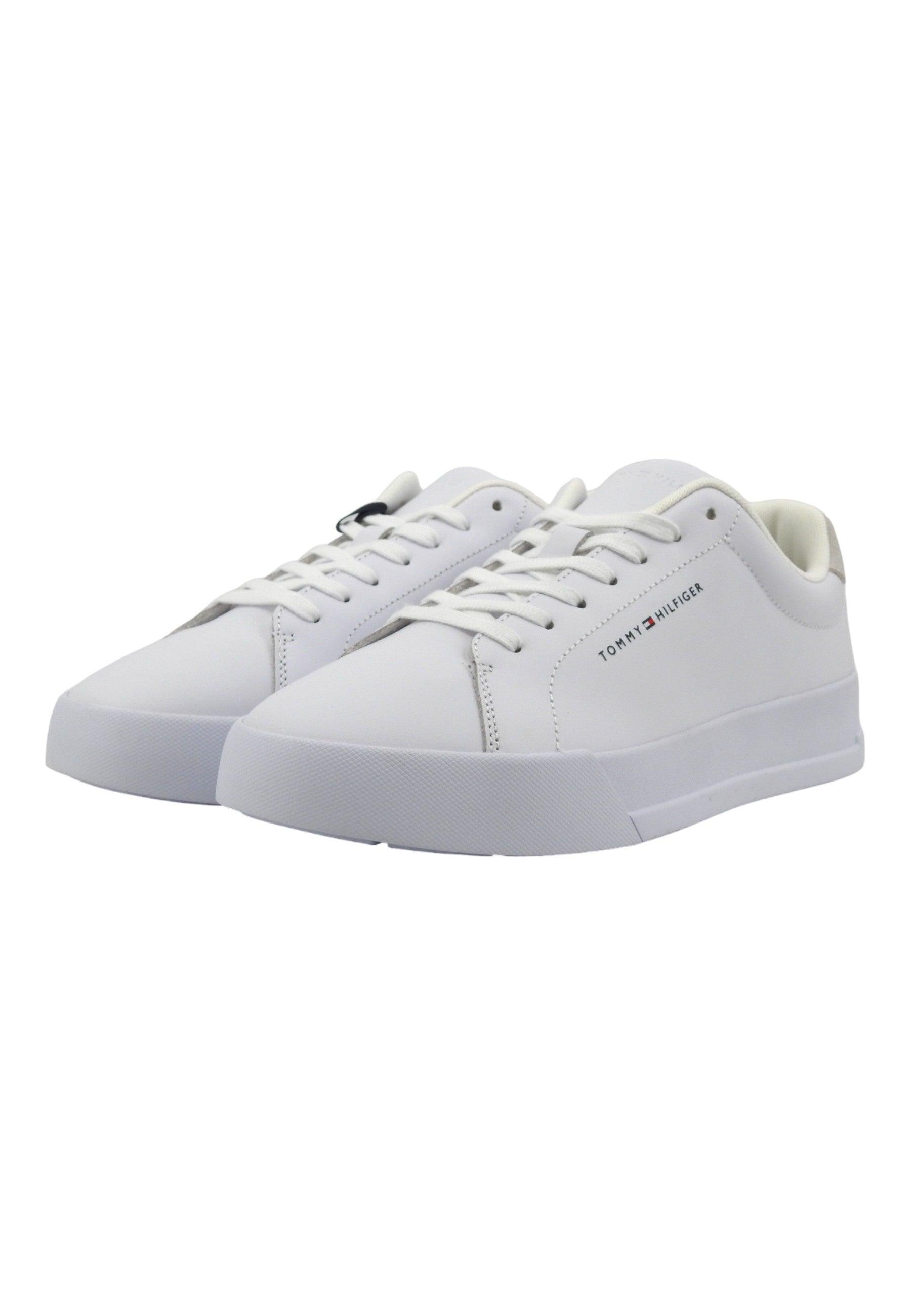 TOMMY HILFIGER TH Court Sneaker Uomo White FM0FM04971 - Sandrini Calzature e Abbigliamento