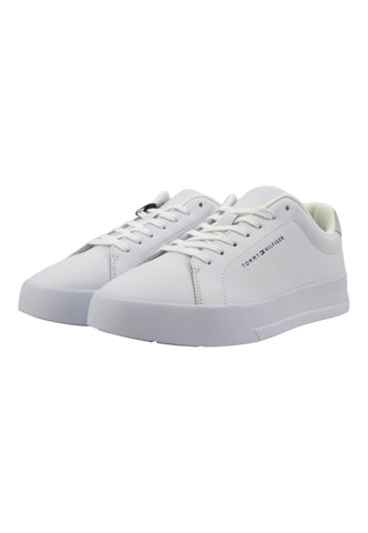 TOMMY HILFIGER TH Court Sneaker Uomo White FM0FM04971 - Sandrini Calzature e Abbigliamento