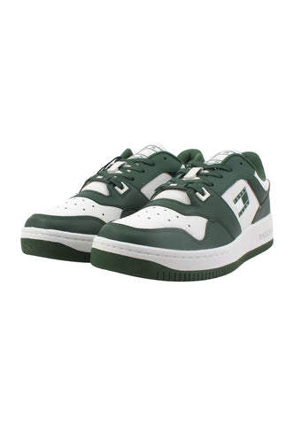 TOMMY HILFIGER Tjm Basket Premium Sneaker Uomo Urban Green EM0EM01216 - Sandrini Calzature e Abbigliamento