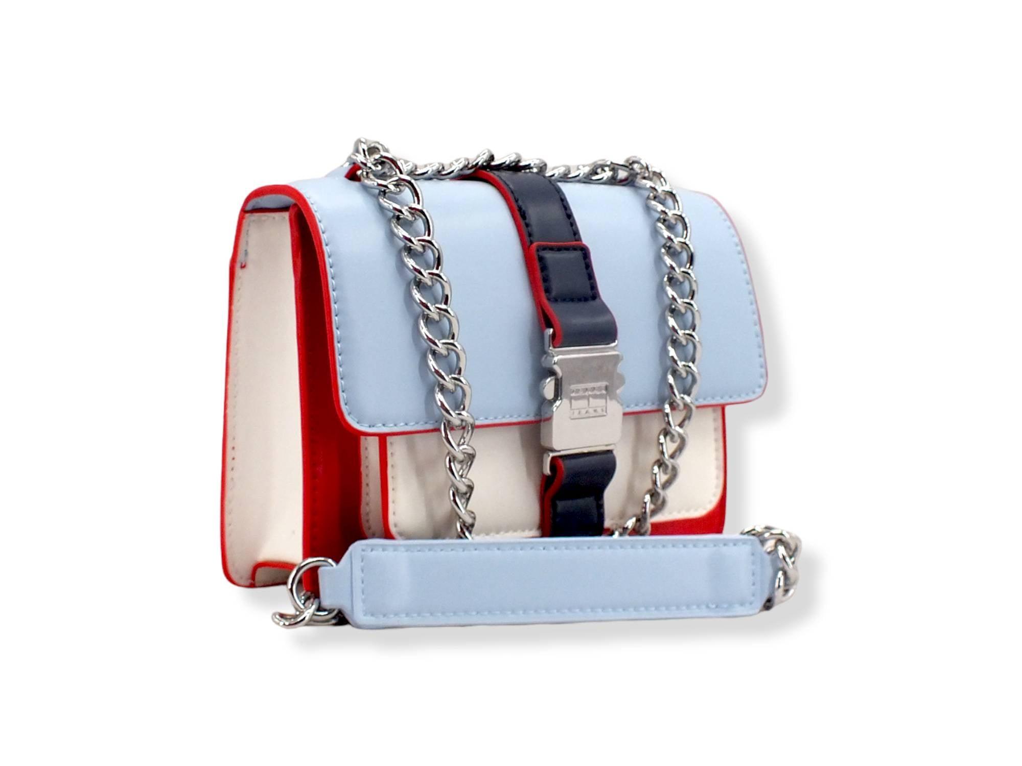 TOMMY HILFIGER Tjm Item Crossover Borsa Tracolla White Red Azure AW0AW11834 - Sandrini Calzature e Abbigliamento