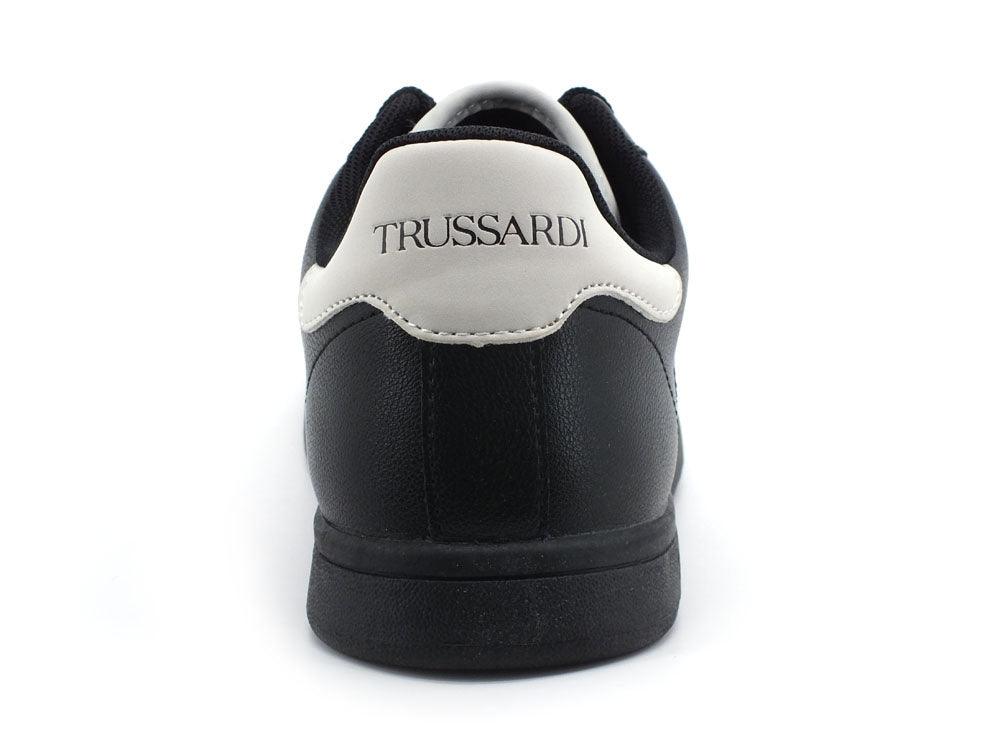 TRUSSARDI Galium Luxury Nabuk Patch Sneaker Black Ice 77A00274 - Sandrini Calzature e Abbigliamento