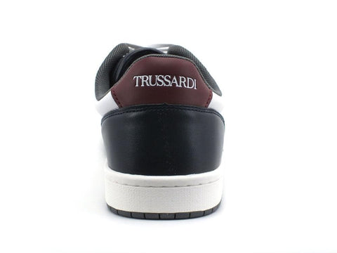 TRUSSARDI Scinus PU Sneaker White Blue Grey Bordeaux 77A00271 - Sandrini Calzature e Abbigliamento