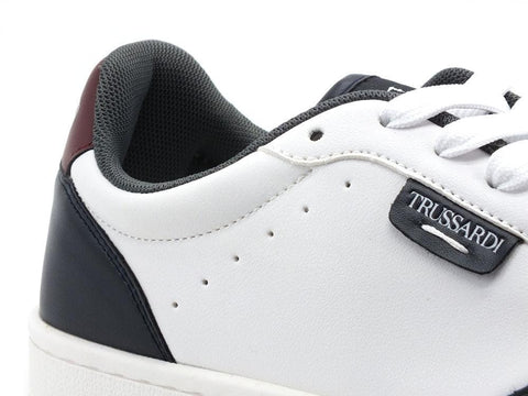 TRUSSARDI Scinus PU Sneaker White Blue Grey Bordeaux 77A00271 - Sandrini Calzature e Abbigliamento