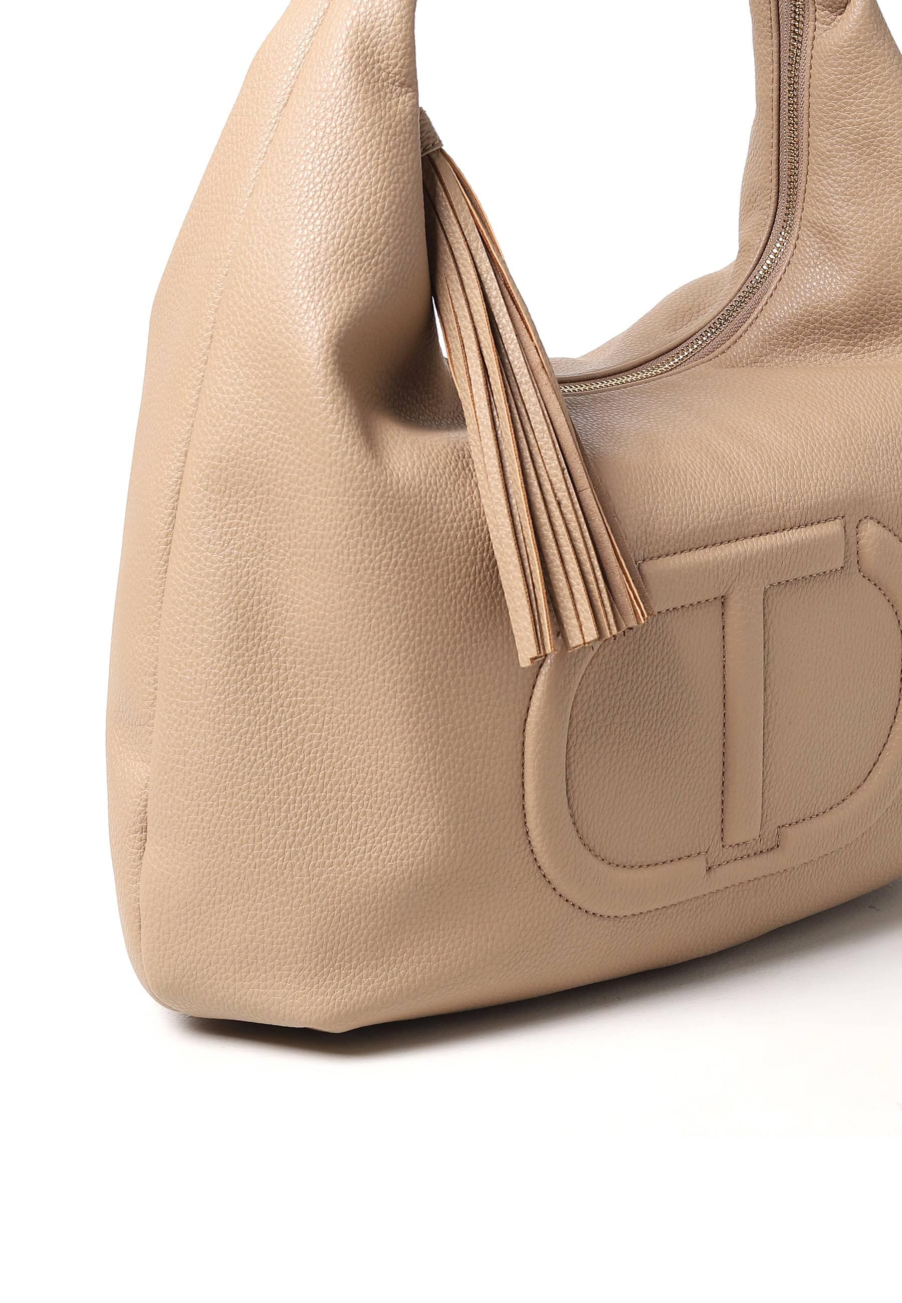 TWINSET Borsa Hobo Beige Cuban Sand 231TD8150 - Sandrini Calzature e Abbigliamento