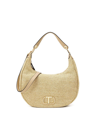 TWINSET Borsa Hobo Macramè Beige Canapa 231TD8383 - Sandrini Calzature e Abbigliamento