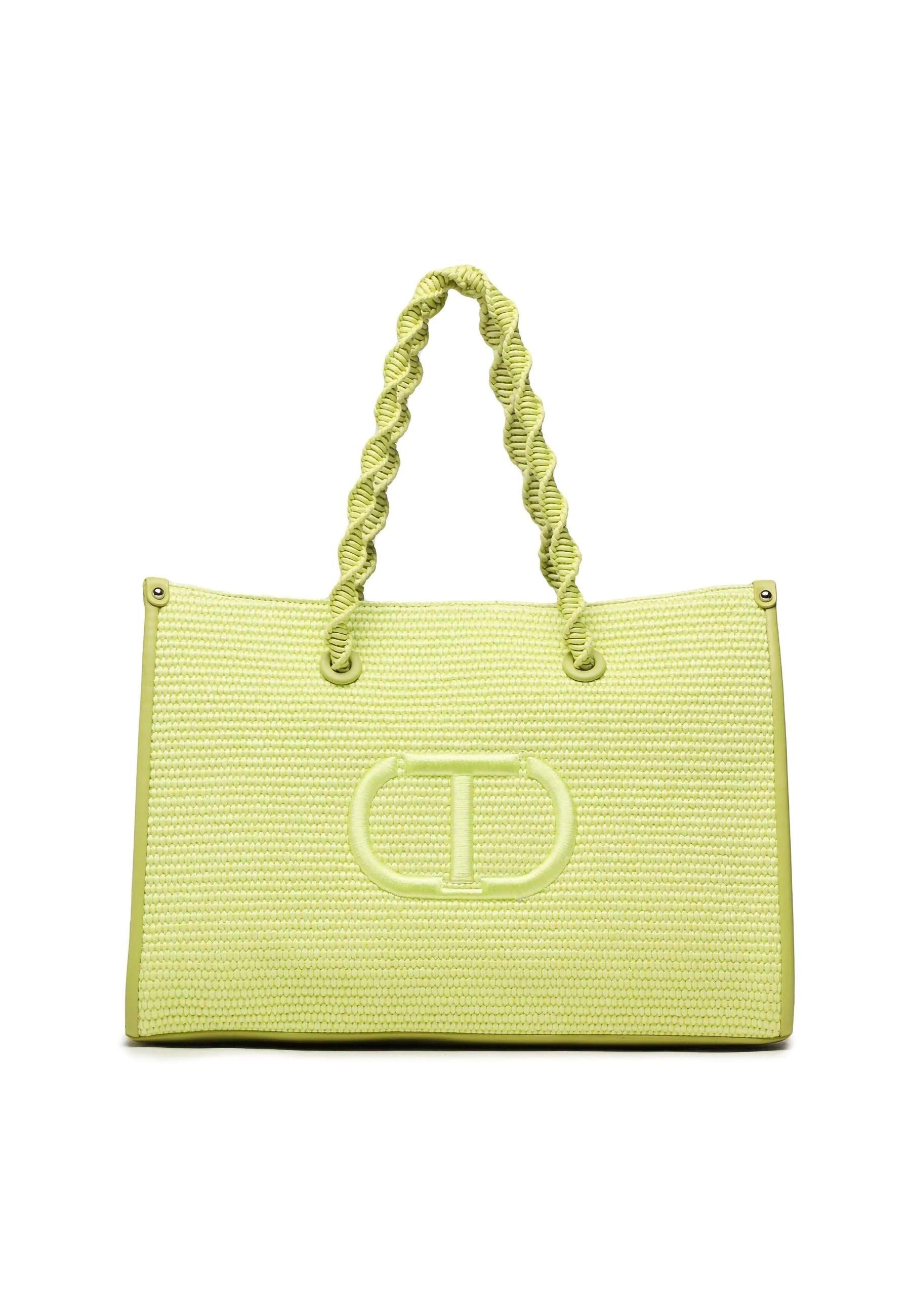TWINSET Borsa Shopper Macramè Lime 231TD8400 - Sandrini Calzature e Abbigliamento