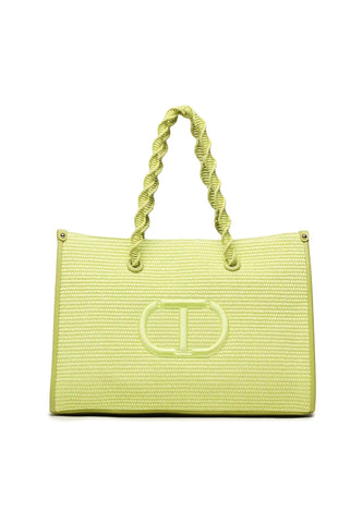 TWINSET Borsa Shopper Macramè Lime 231TD8400 - Sandrini Calzature e Abbigliamento