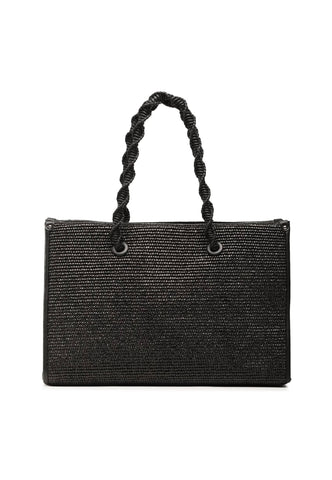 TWINSET Borsa Shopper Macramè Nero 231TD8400 - Sandrini Calzature e Abbigliamento