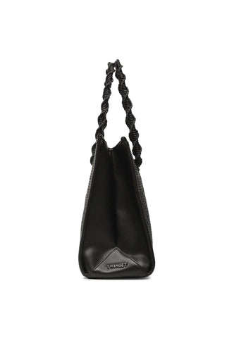 TWINSET Borsa Shopper Macramè Nero 231TD8400 - Sandrini Calzature e Abbigliamento
