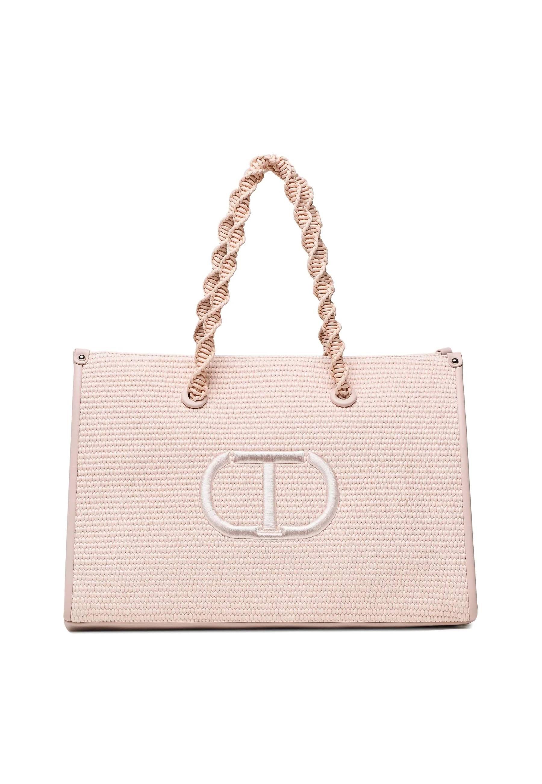 TWINSET Borsa Shopper Macramè Rosa 231TD8400 - Sandrini Calzature e Abbigliamento