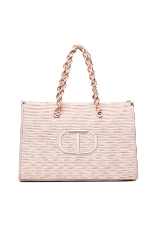 TWINSET Borsa Shopper Macramè Rosa 231TD8400 - Sandrini Calzature e Abbigliamento