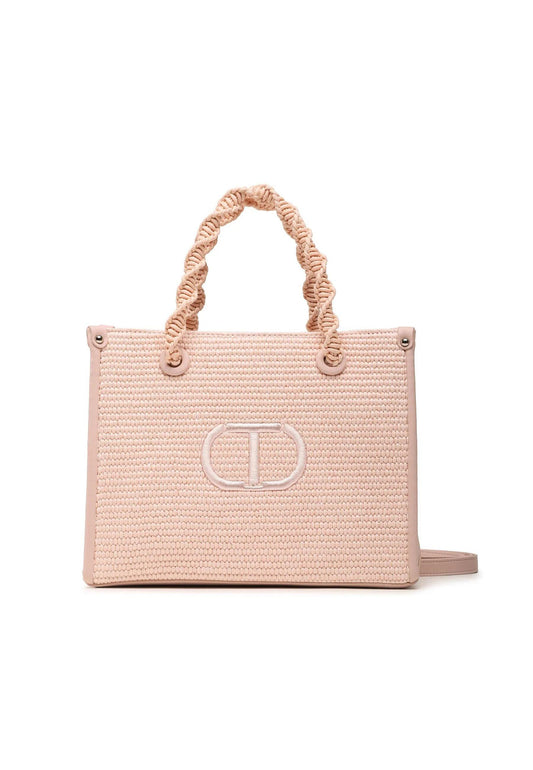 TWINSET Borsa Shopper Macramè Rosa 231TD8401 - Sandrini Calzature e Abbigliamento