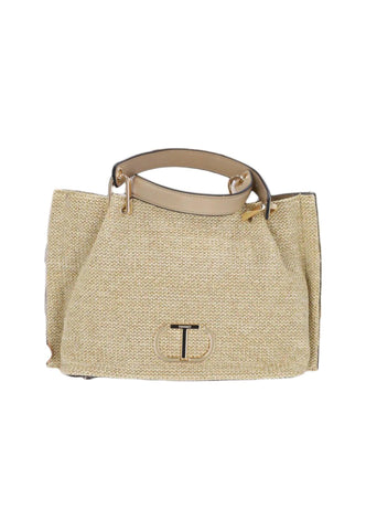 TWINSET Borsa Shopping Beige Canapa 231TD8382 - Sandrini Calzature e Abbigliamento
