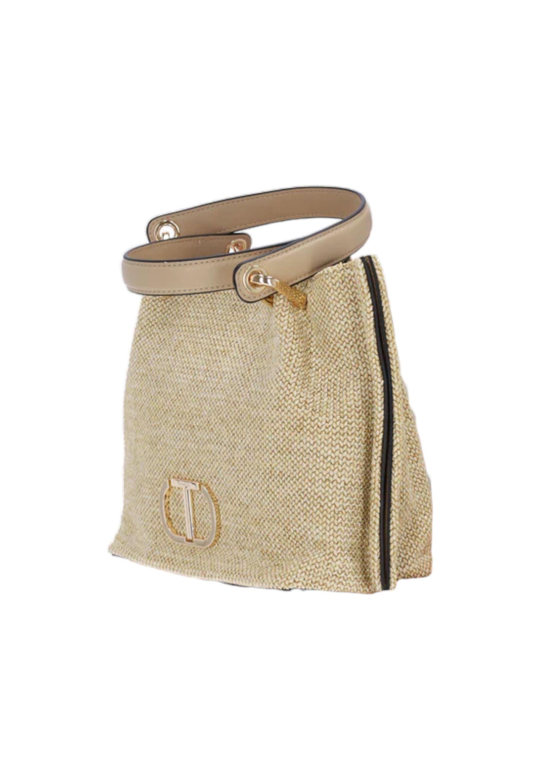 TWINSET Borsa Shopping Beige Canapa 231TD8382 - Sandrini Calzature e Abbigliamento