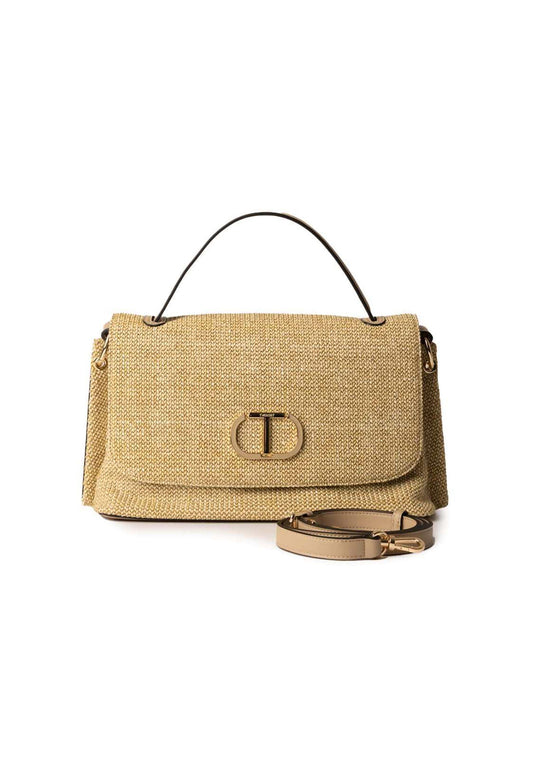 TWINSET Borsa Top Handle Beige Canapa 231TD8380 - Sandrini Calzature e Abbigliamento