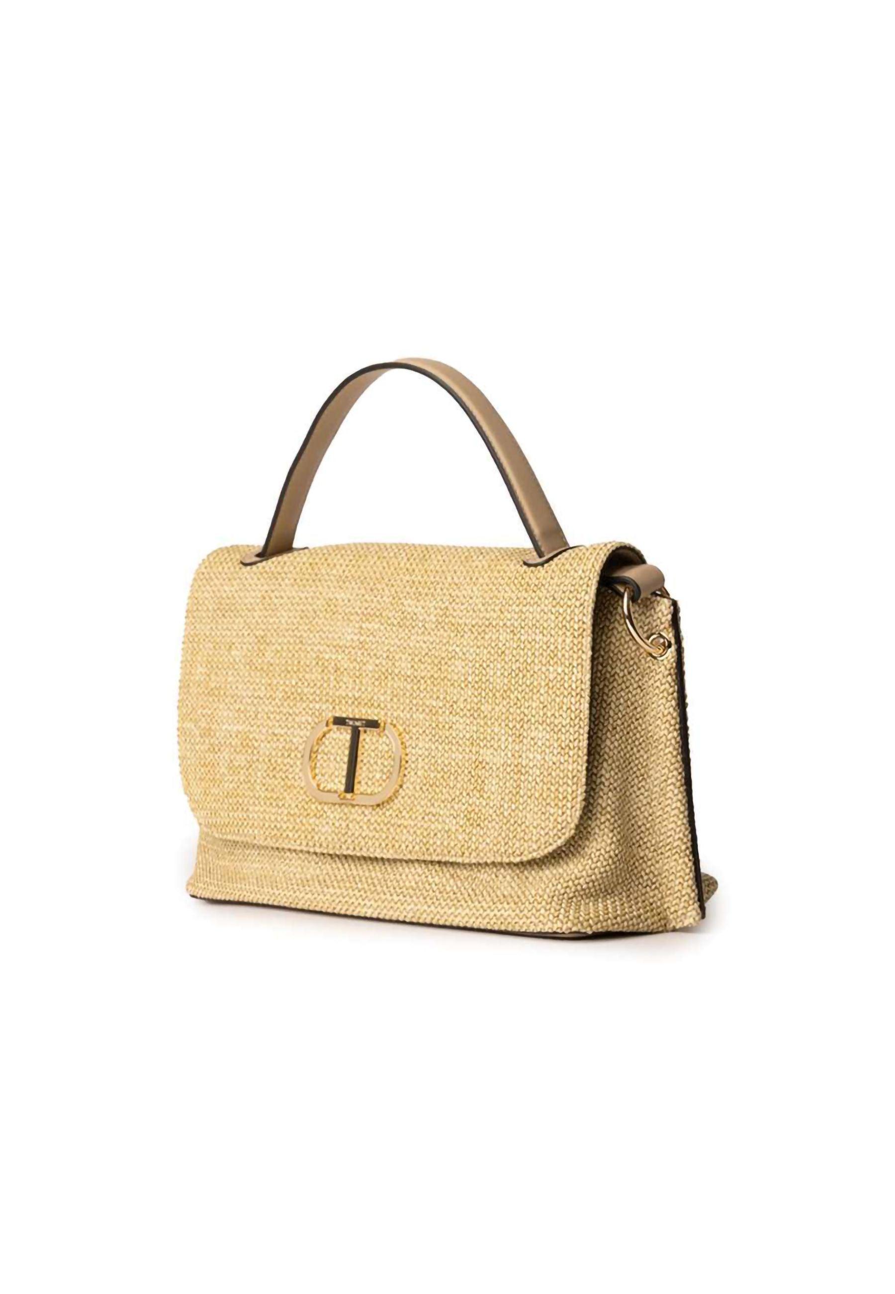 TWINSET Borsa Top Handle Beige Canapa 231TD8380 - Sandrini Calzature e Abbigliamento