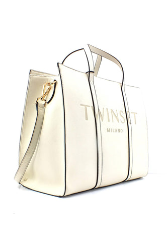 TWINSET Borsa Tote Avorio 231TB709B - Sandrini Calzature e Abbigliamento
