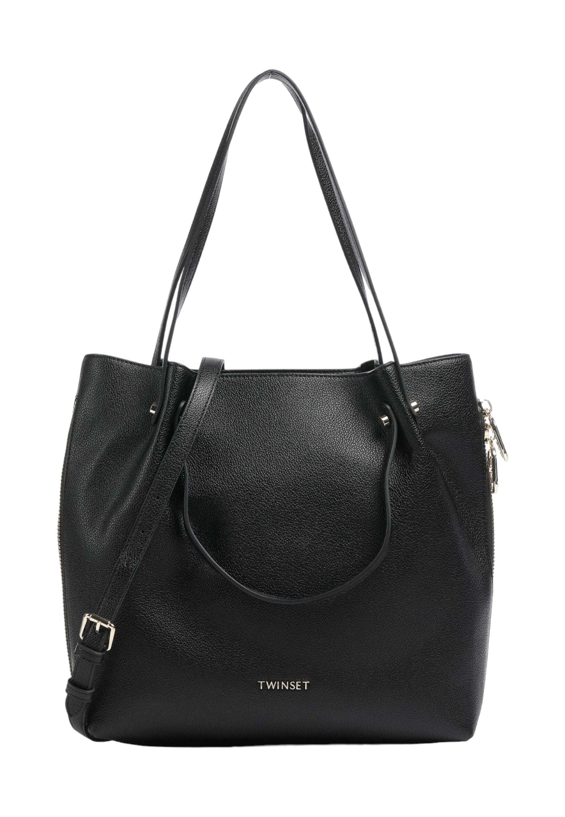 TWINSET Borsa Tote Large Nero 232TB7050 - Sandrini Calzature e Abbigliamento