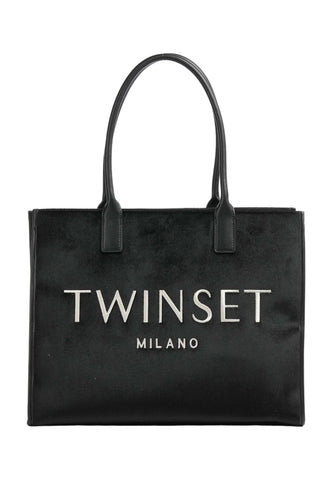 TWINSET Borsa Tote Logo Nero 232TB7360 - Sandrini Calzature e Abbigliamento