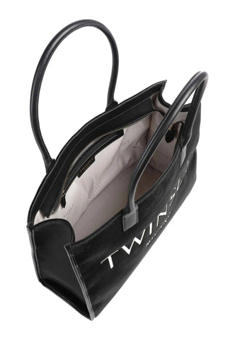 TWINSET Borsa Tote Logo Nero 232TB7360 - Sandrini Calzature e Abbigliamento
