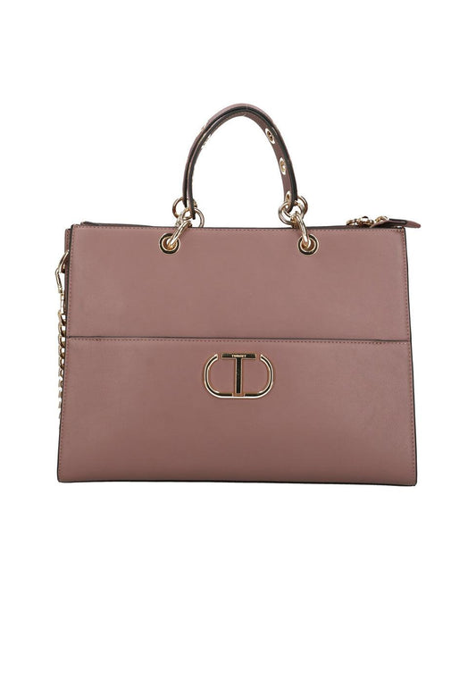 TWINSET Borsa Tote Logo Rosa Terra Del Deserto 222TD8220 - Sandrini Calzature e Abbigliamento
