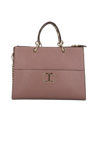 TWINSET Borsa Tote Logo Rosa Terra Del Deserto 222TD8220 - Sandrini Calzature e Abbigliamento