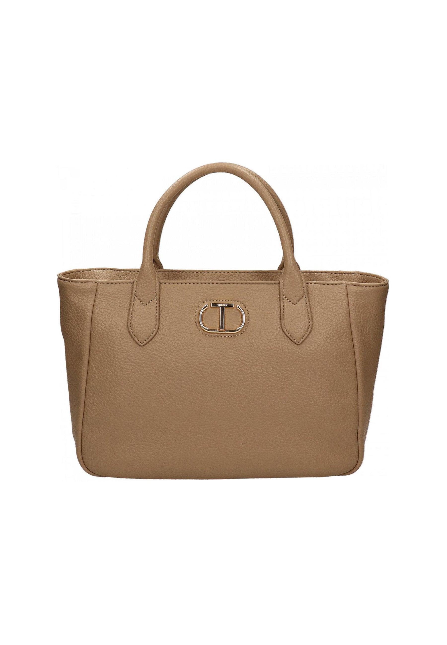 TWINSET Borsa Tote Mid Light Taupe Beige 232TB7212 - Sandrini Calzature e Abbigliamento