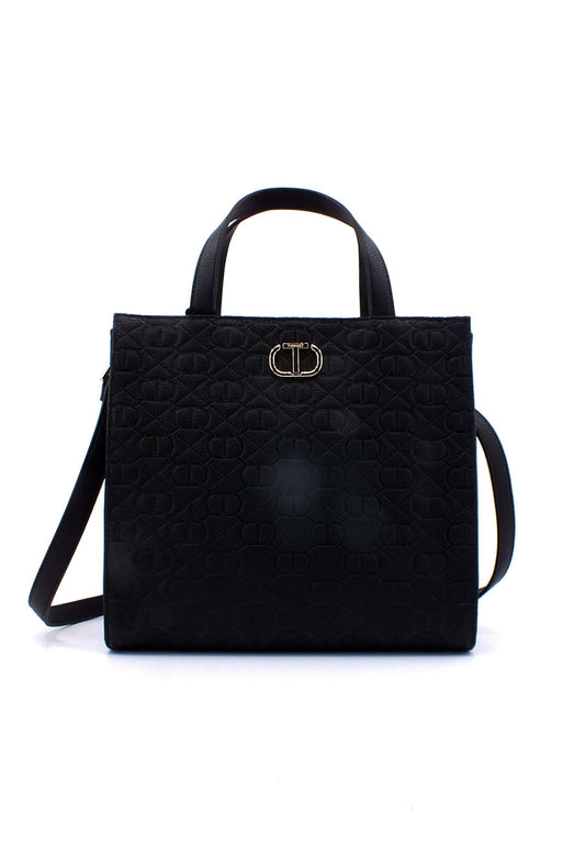 TWINSET Borsa Tote Mid Nero 231TB711B - Sandrini Calzature e Abbigliamento