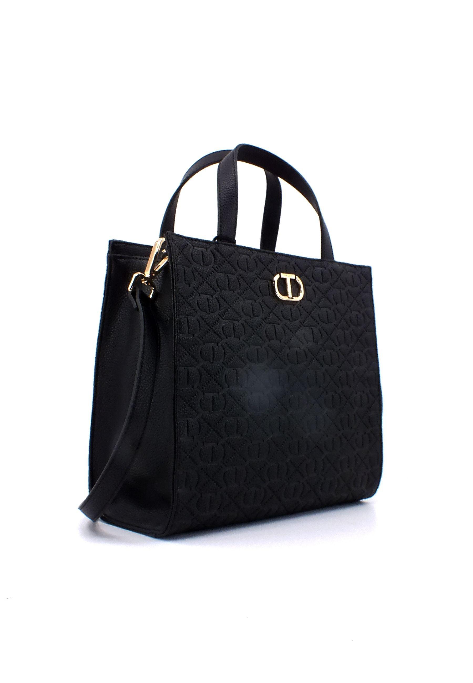 TWINSET Borsa Tote Mid Nero 231TB711B - Sandrini Calzature e Abbigliamento