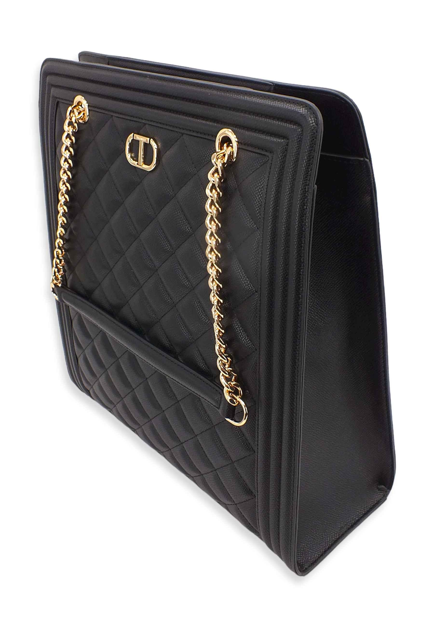 TWINSET Borsa Tote Quilted Nero 222TD8143 - Sandrini Calzature e Abbigliamento