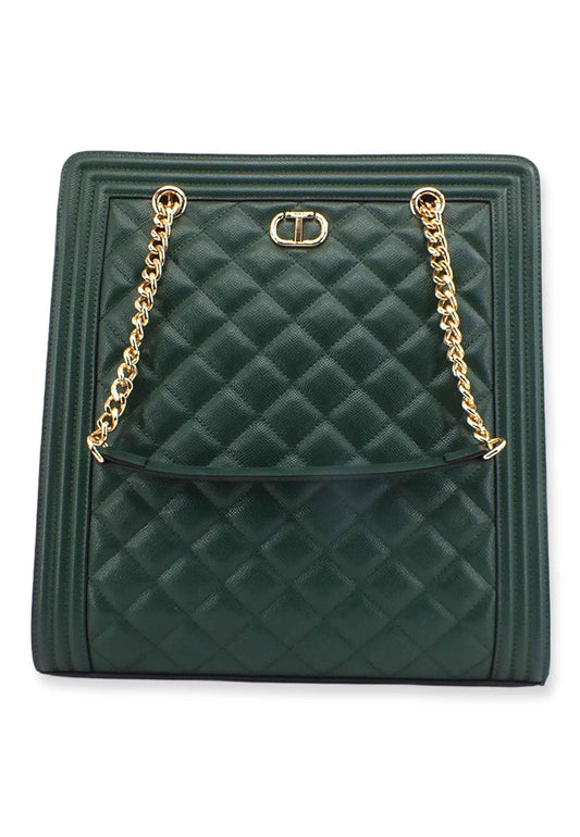 TWINSET Borsa Tote Quilted Verde 222TD8143 - Sandrini Calzature e Abbigliamento