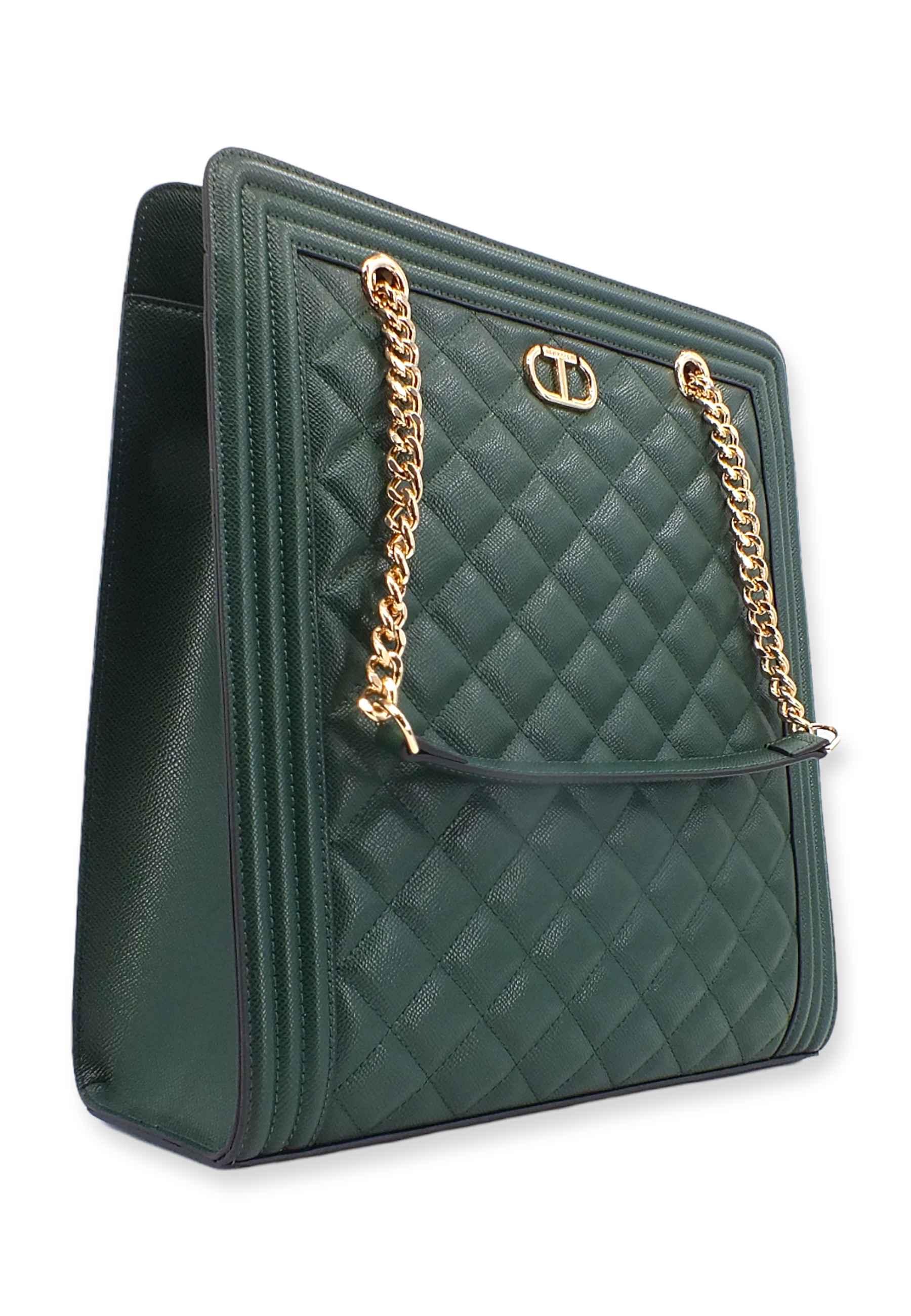 TWINSET Borsa Tote Quilted Verde 222TD8143 - Sandrini Calzature e Abbigliamento