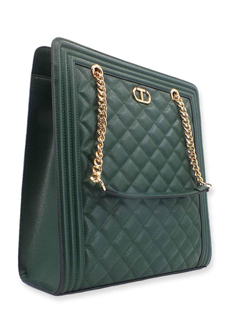 TWINSET Borsa Tote Quilted Verde 222TD8143 - Sandrini Calzature e Abbigliamento