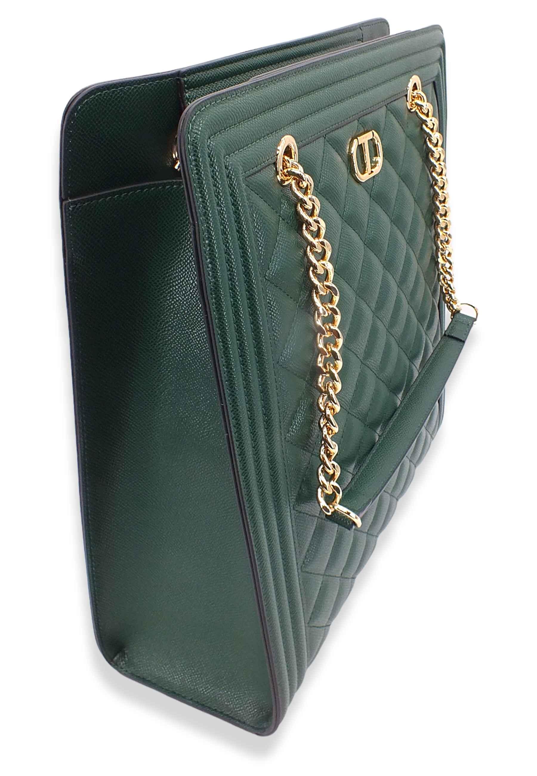 TWINSET Borsa Tote Quilted Verde 222TD8143 - Sandrini Calzature e Abbigliamento