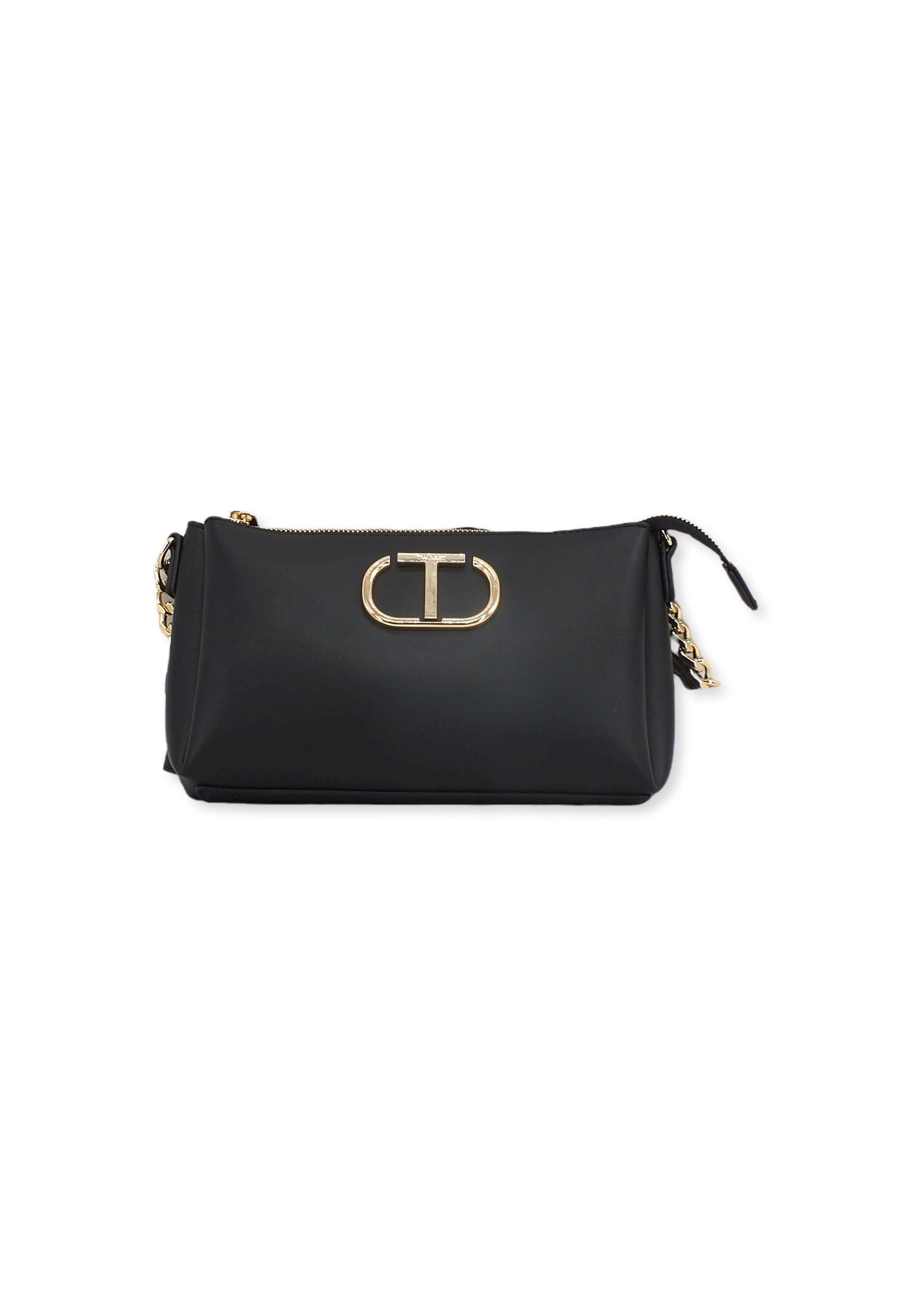 TWINSET Borsa Tracolla Logo Nero 222TD8226 - Sandrini Calzature e Abbigliamento