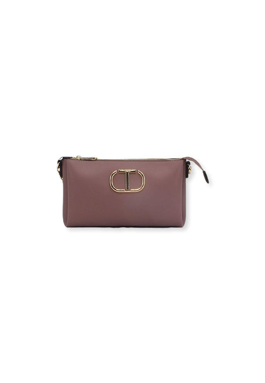 TWINSET Borsa Tracolla Logo Rosa Terra Del Deserto 222TD8226 - Sandrini Calzature e Abbigliamento