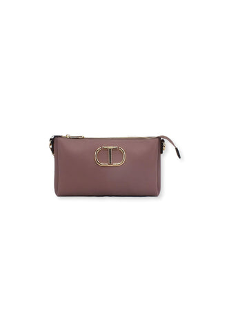 TWINSET Borsa Tracolla Logo Rosa Terra Del Deserto 222TD8226 - Sandrini Calzature e Abbigliamento