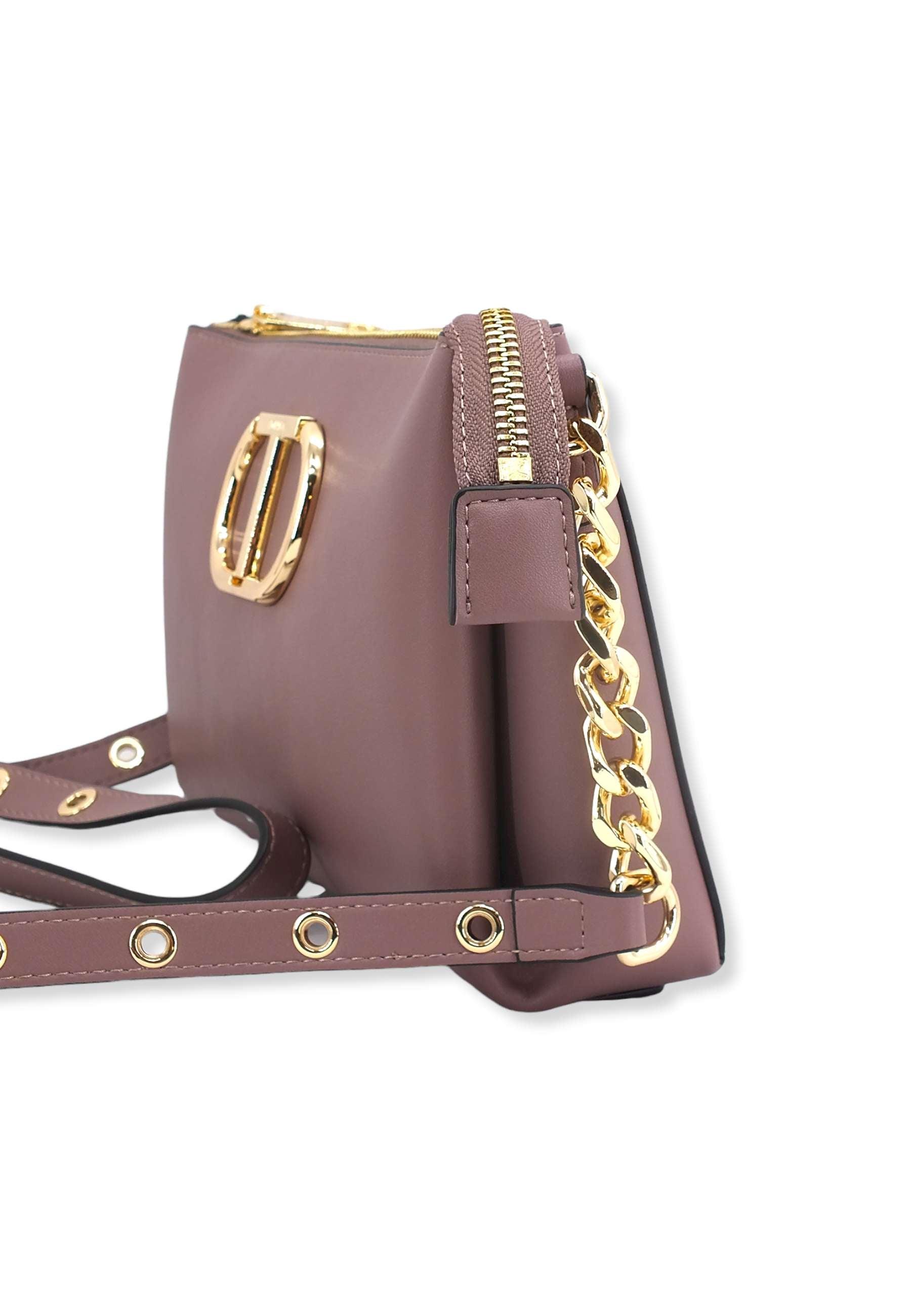 TWINSET Borsa Tracolla Logo Rosa Terra Del Deserto 222TD8226 - Sandrini Calzature e Abbigliamento