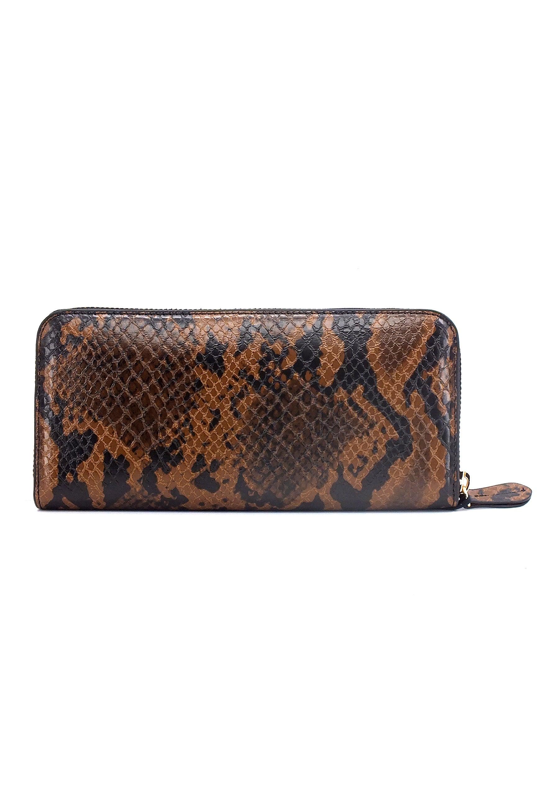TWINSET Portafoglio Donna Python Cuoio Scuro 222TD8082 - Sandrini Calzature e Abbigliamento