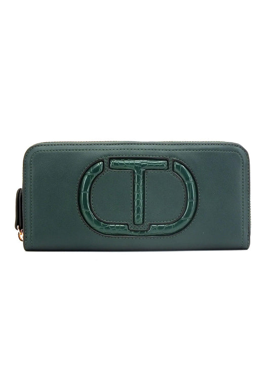 TWINSET Portafoglio Donna Verde Scuro 222TD8062 - Sandrini Calzature e Abbigliamento
