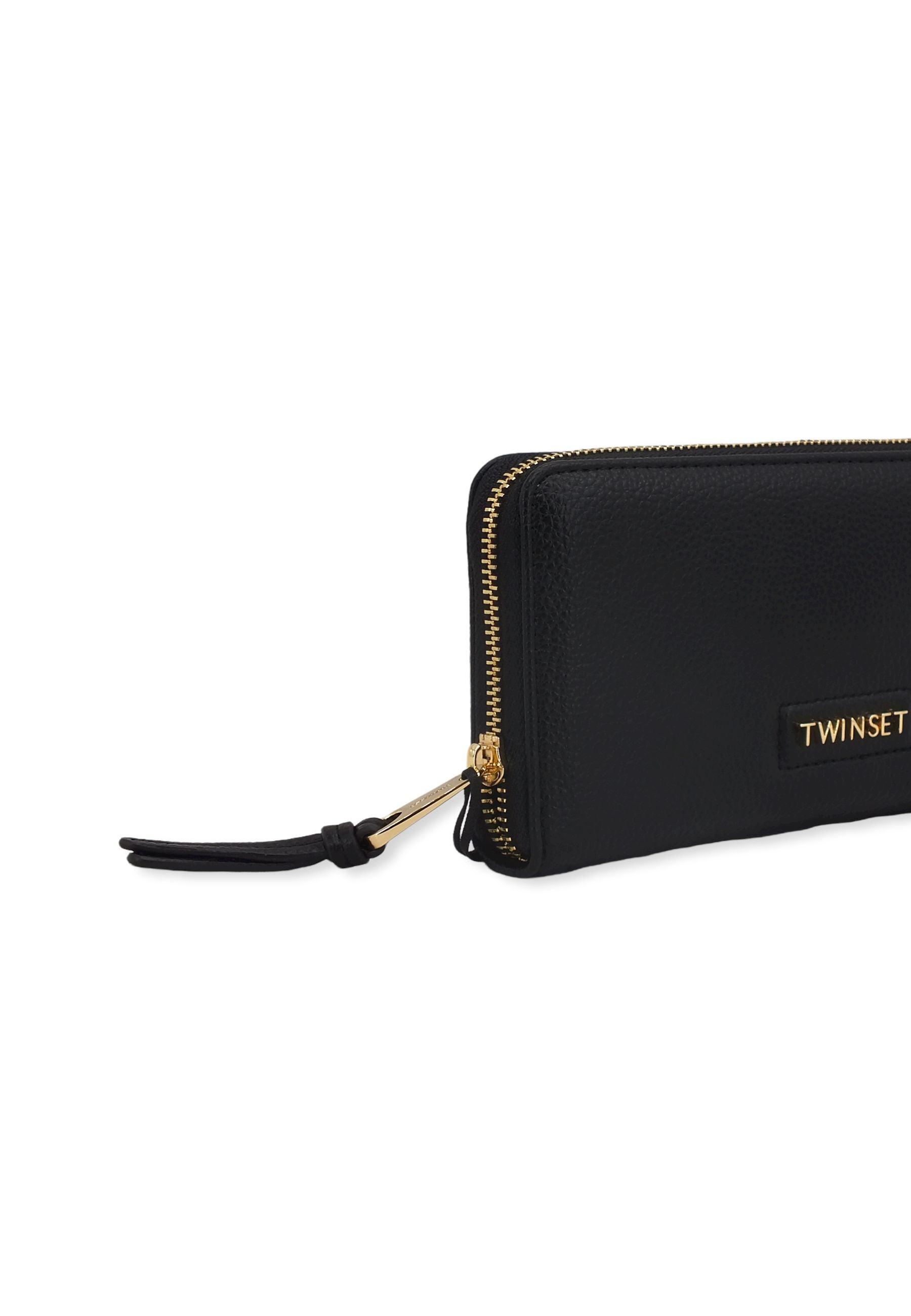 TWINSET Portafoglio Zip Donna Nero 222TD8325 - Sandrini Calzature e Abbigliamento